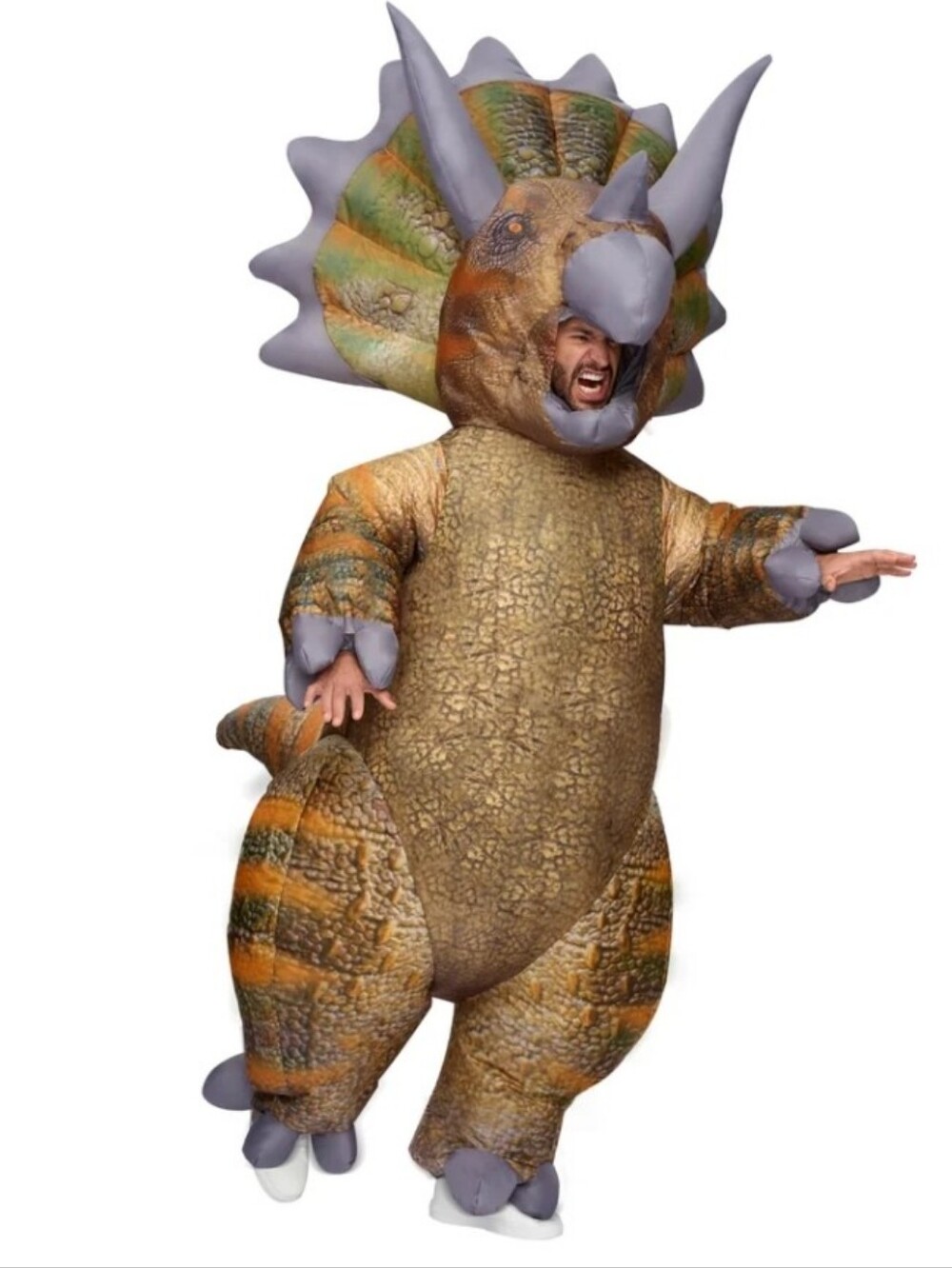 Spooktacular Creation Inflatable Triceratops Kids Costume Size 7-10